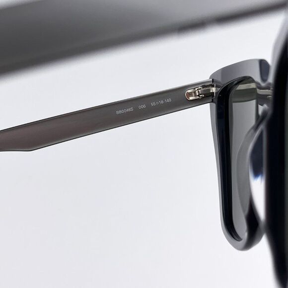  Balenciaga BB0046S 006 Sunglasses Silver Gray Shiny Mirrored Cat Eye Women